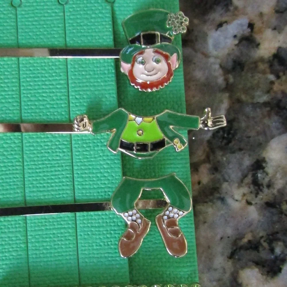 St Patrick's/Leprechaun Hair Pins  + Necklace & Earring Set